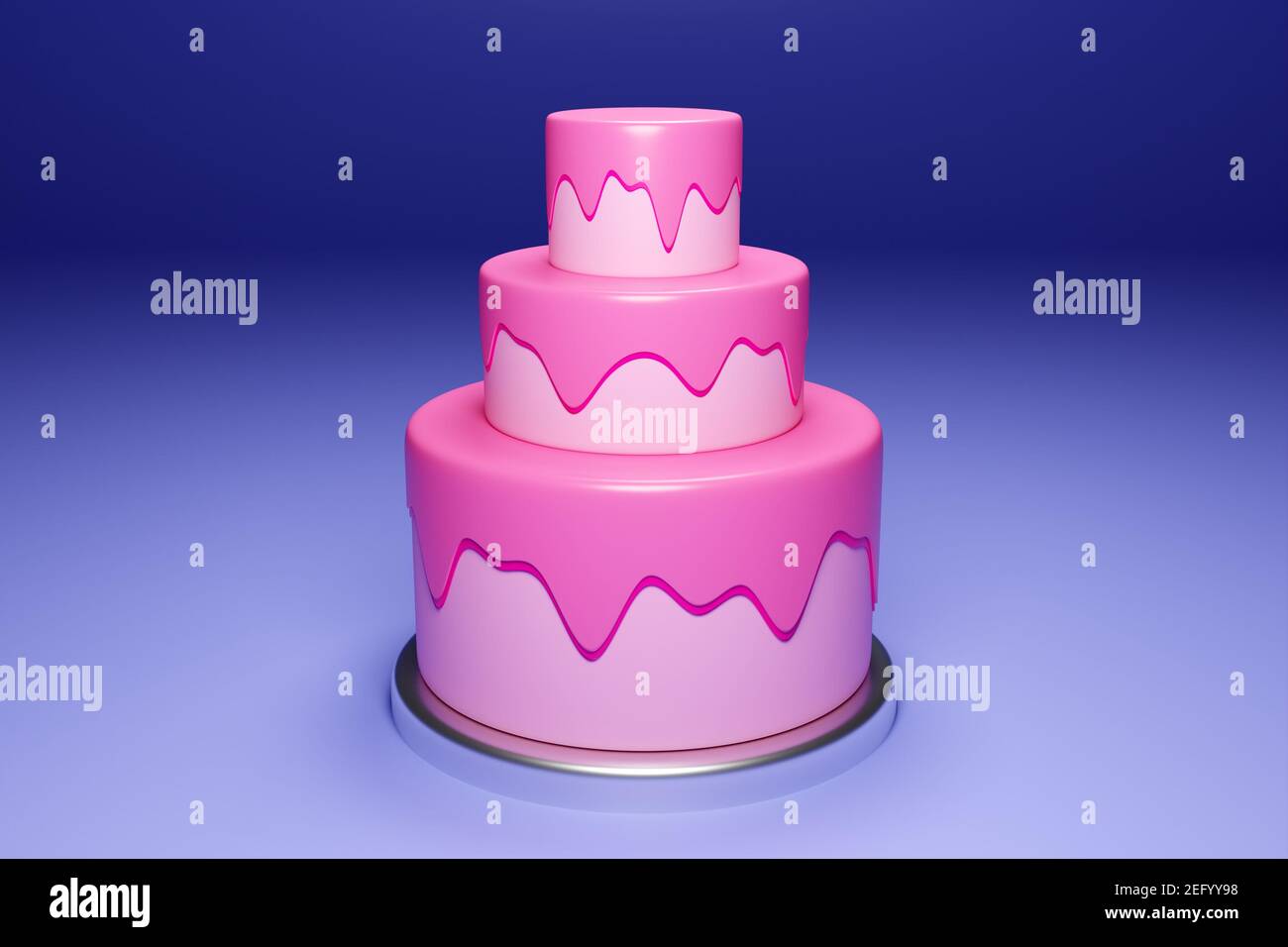 Gateau De Mariage A Trois Niveaux Slose Up De La Pyramide Des Isosceles Roses Socle Scene De Cercles Sur Un Fond Rose Photo Stock Alamy