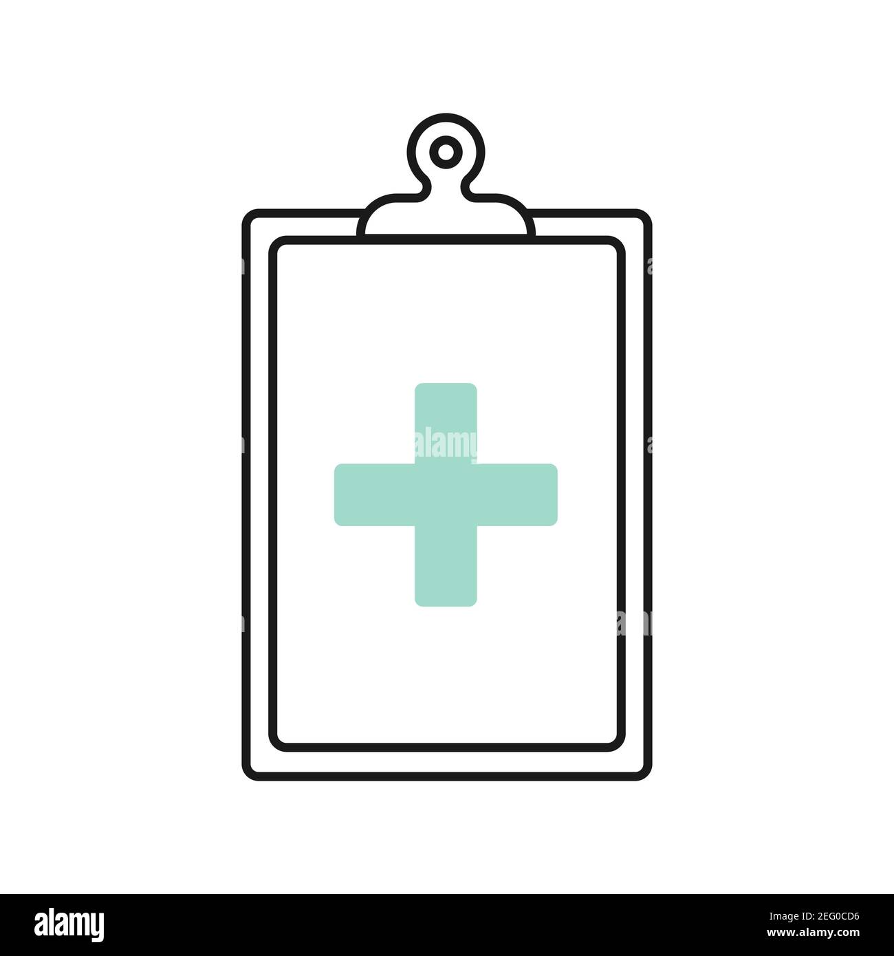 Icône médicale du presse-papiers. Concept de bilan de santé, assurance maladie, histoire médicale. Illustration vectorielle, conception plate Illustration de Vecteur