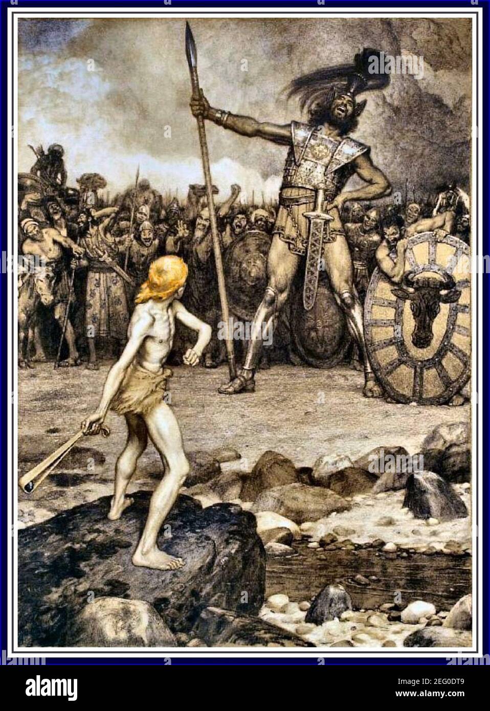 Osmar Schindler - David und Goliath. Banque D'Images