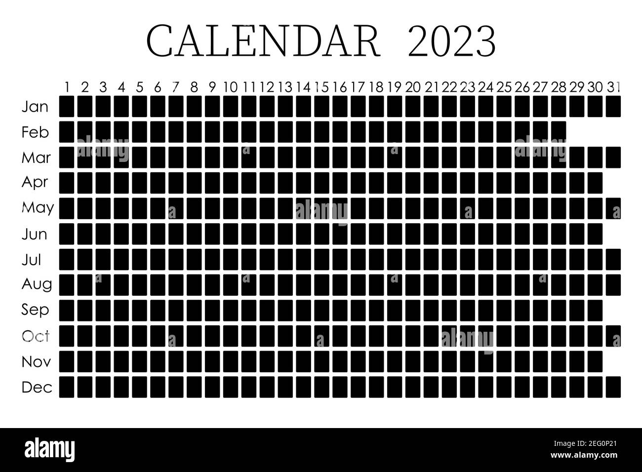 calendrier 2023. Сorporate semaine de conception. Arrière-plan noir et blanc isolé. Placez les autocollants. Illustration de Vecteur