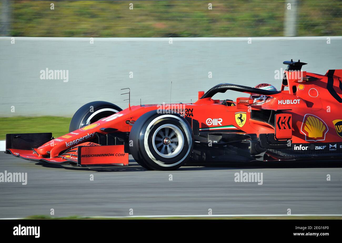 Charles Leclerc dans les sessions de formation du circuit Barcelone-Catalogne Banque D'Images