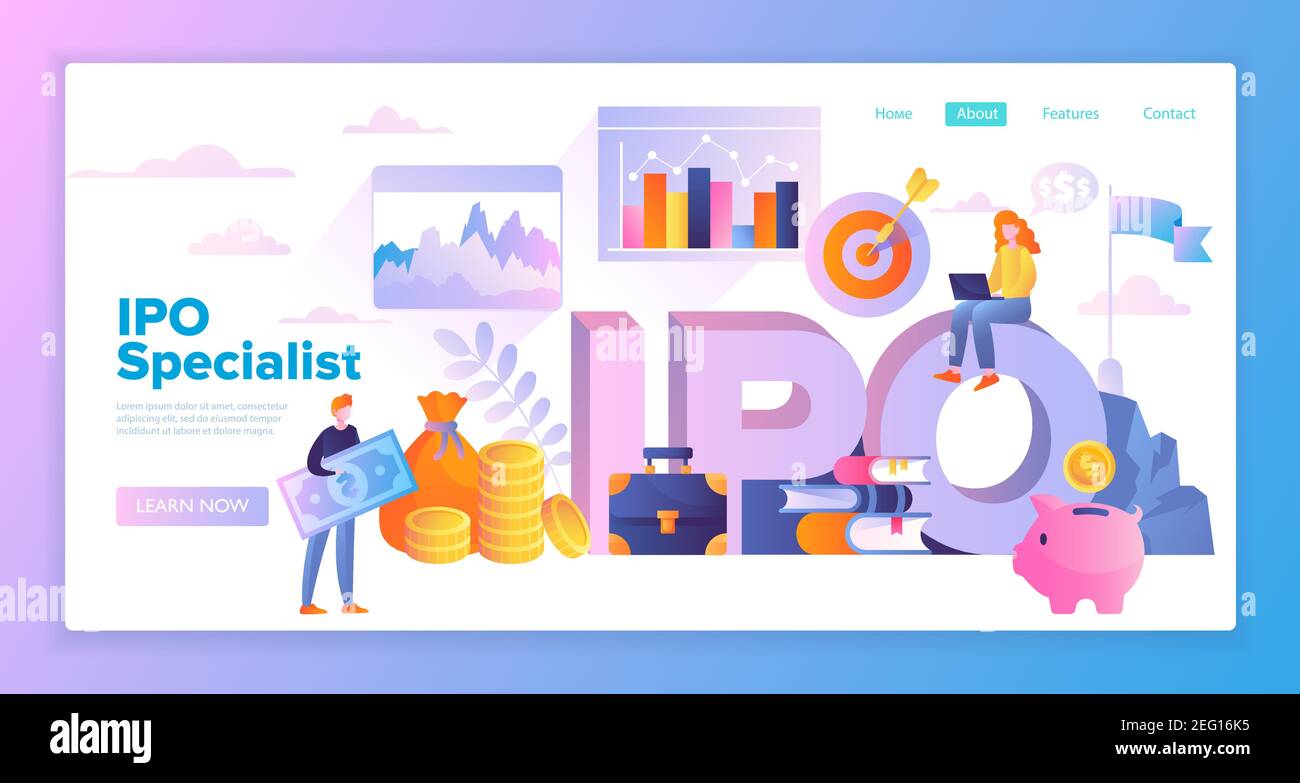 Concept IPO pour une offre publique initiale Illustration de Vecteur