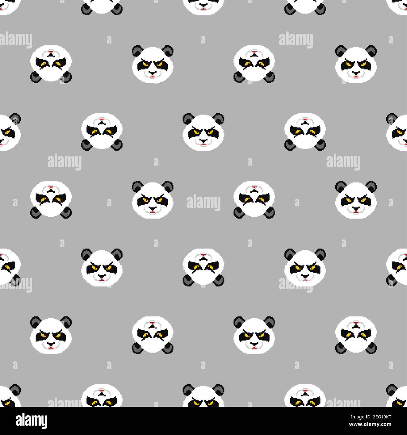 Motif Angry Panda Pixel Art Sans Coutures Fond De Tete Panda 8 Bits Texture Vectorielle Image Vectorielle Stock Alamy