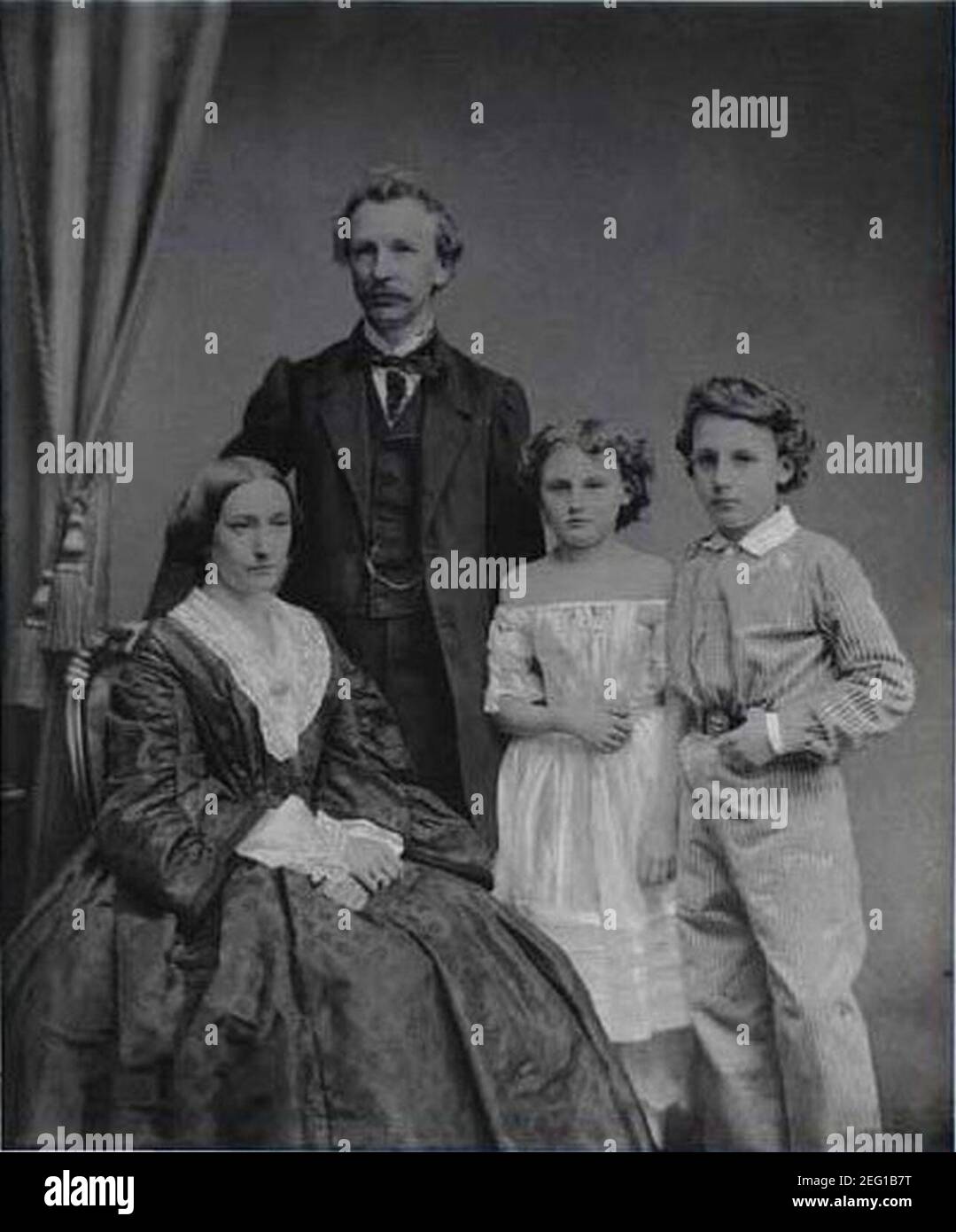 Otto Friedrich August Busse et famille 1860 par F. Petersen. Banque D'Images