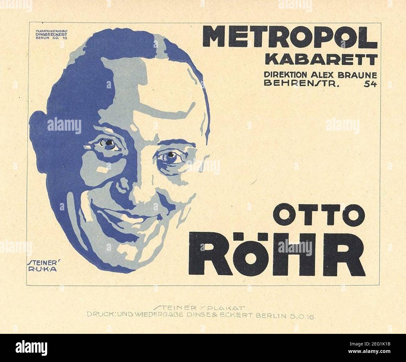 Otto Röhr im Metropol-Kabarett, 1919 - JO Steiner. Banque D'Images