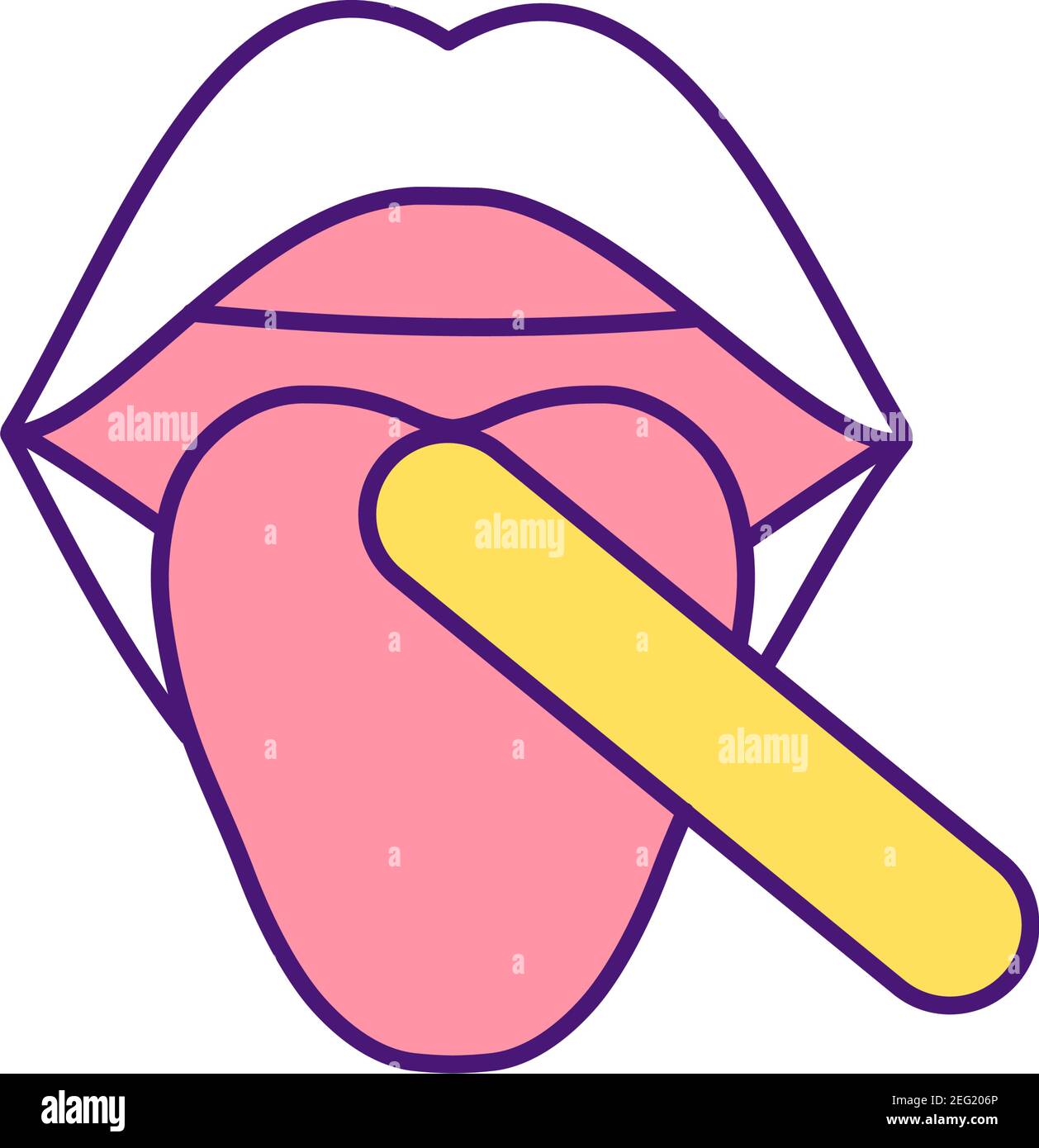 Icône de couleur RVB de l'examen de la gorge Illustration de Vecteur