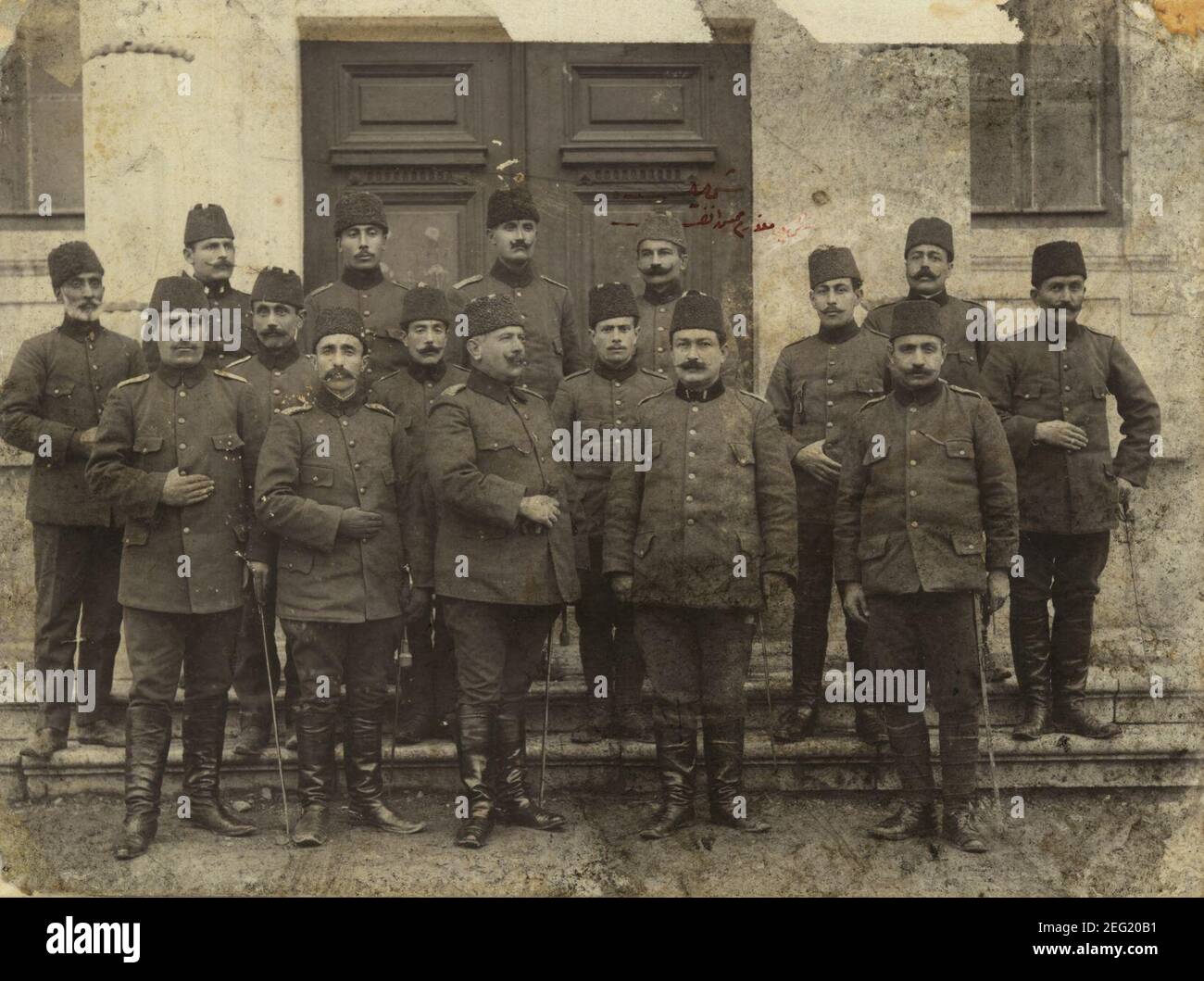 Officiers du personnel de la division ottomane à Saricali. Banque D'Images