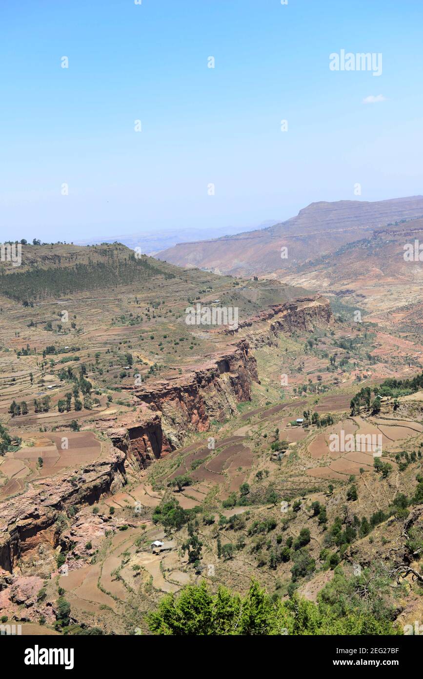 Beaux paysages montagneux dans la région du Tigray, dans le nord de l'Éthiopie. Banque D'Images