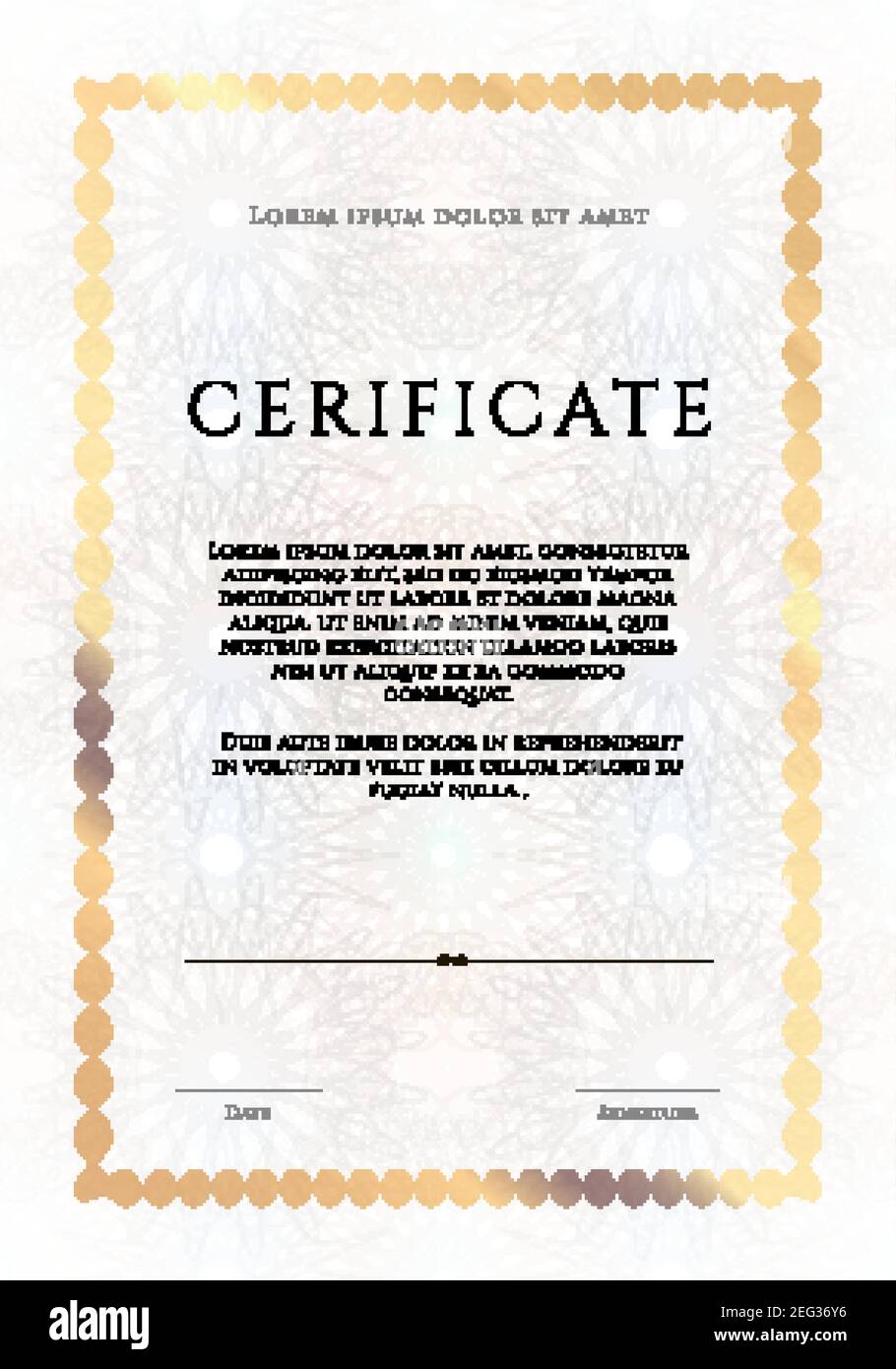 Certificat de luxe gagnant, modèle de conception vertikal, diplôme vierge avec guilloches dans les tons blancs Illustration de Vecteur