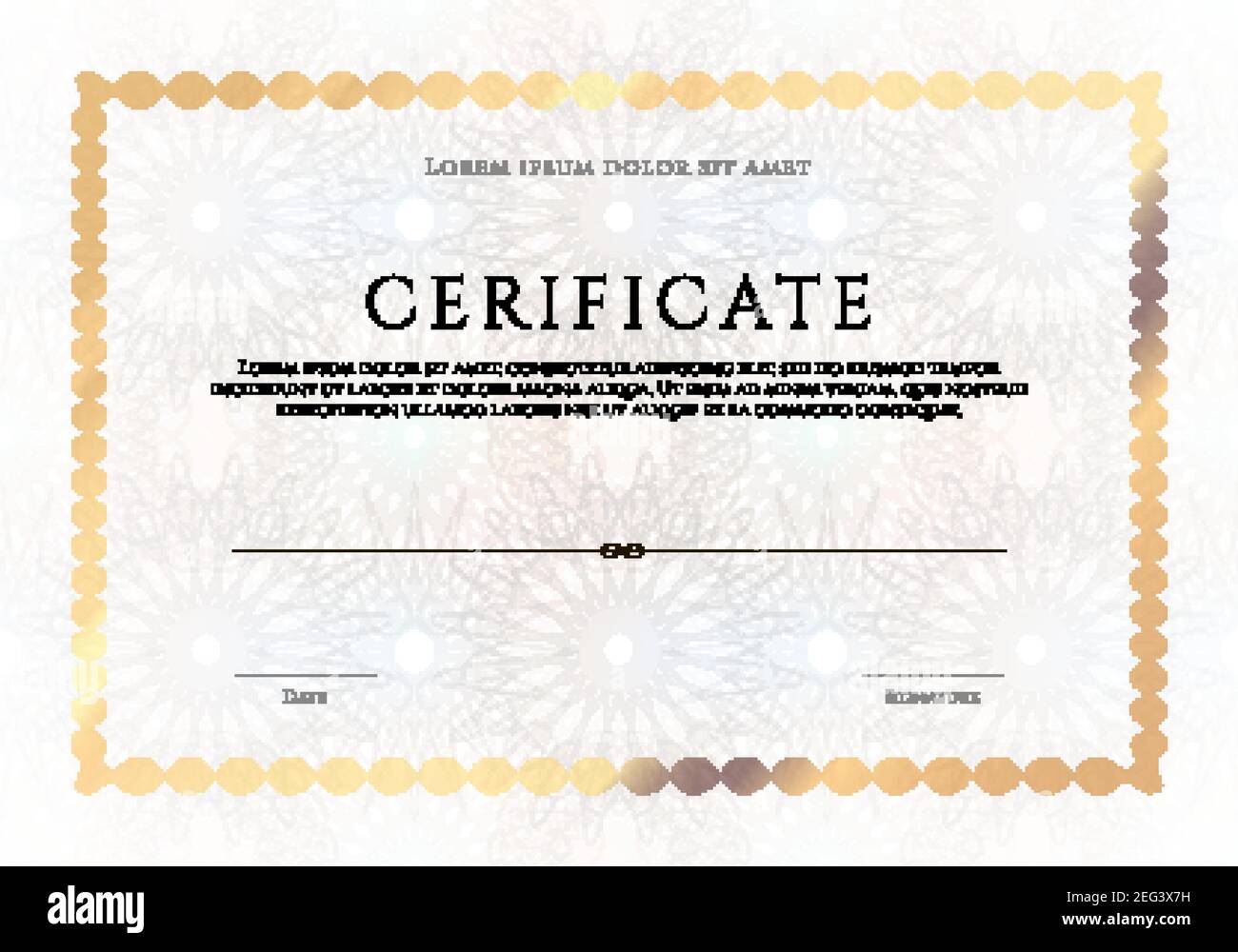 Modèle de certificat de luxe gagnant, diplôme vierge avec textplace Illustration de Vecteur