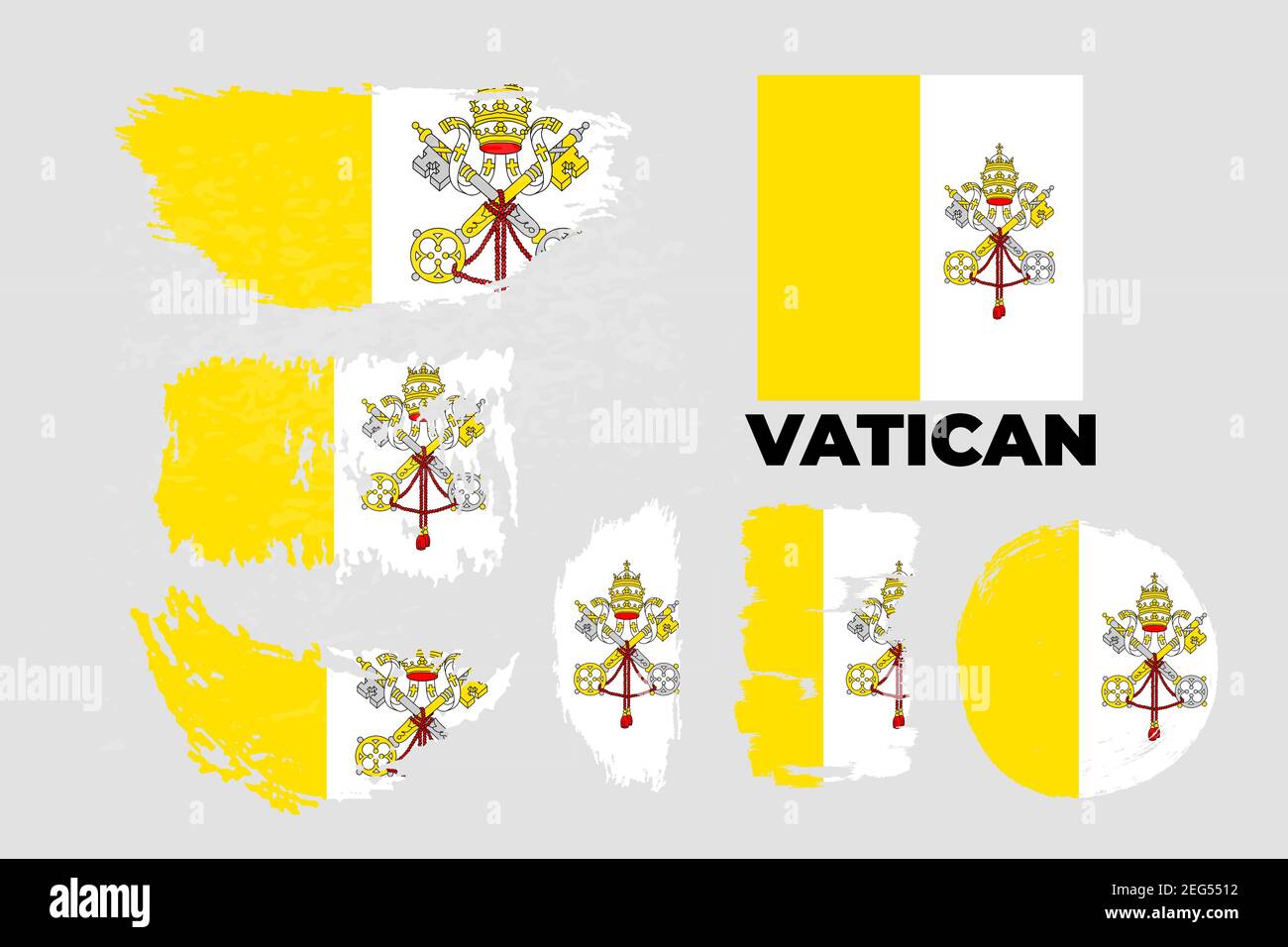 Résumé pinceau peint grunge drapeau de la Cité du Vatican pour journée nationale Illustration de Vecteur