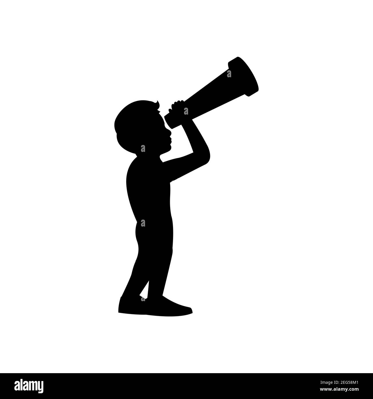 silhouette noire avec arrière-plan blanc isolé pour garçon pour les étoiles,illustration vectorielle Illustration de Vecteur