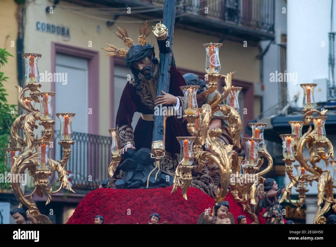 Étape mystère de la fraternité de San Isidoro, semaine Sainte de Séville Banque D'Images