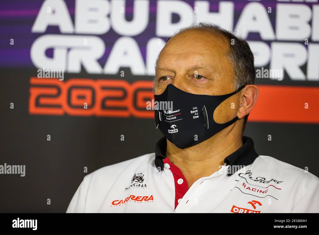 VASSEUR Frederic (fra), Team principal de Alfa Romeo Racing ORLEN, portrait, conférence de presse pendant la Formule 1 Etihad Airways Grand Prix 2020 d'Abu Dhabi, du 11 au 13 décembre 2020 sur le circuit Yas Marina, à Abu Dhabi - photo Antonin Vincent / DPPI Banque D'Images