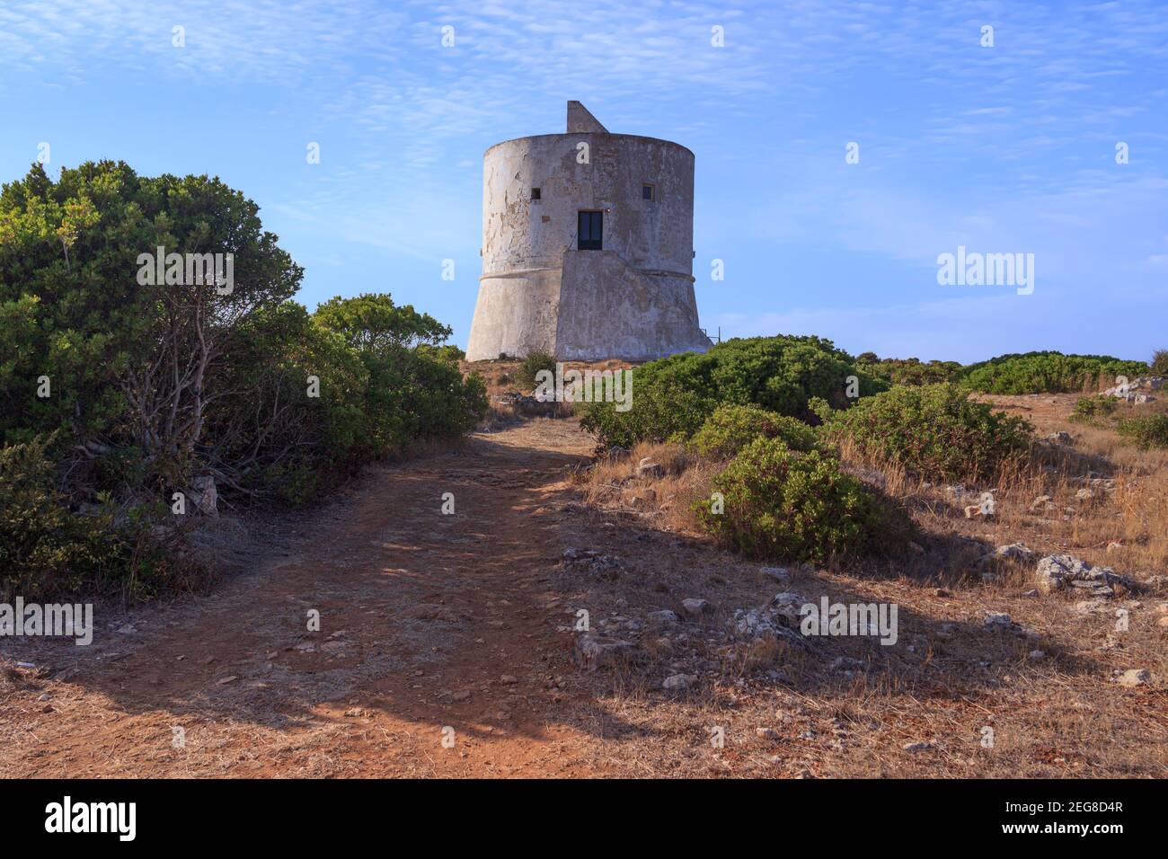 La tour de Pizzo est située dans la municipalité de Gallipoli, dans la localité de Punta Pizzo.Italy ( Apulia). Banque D'Images