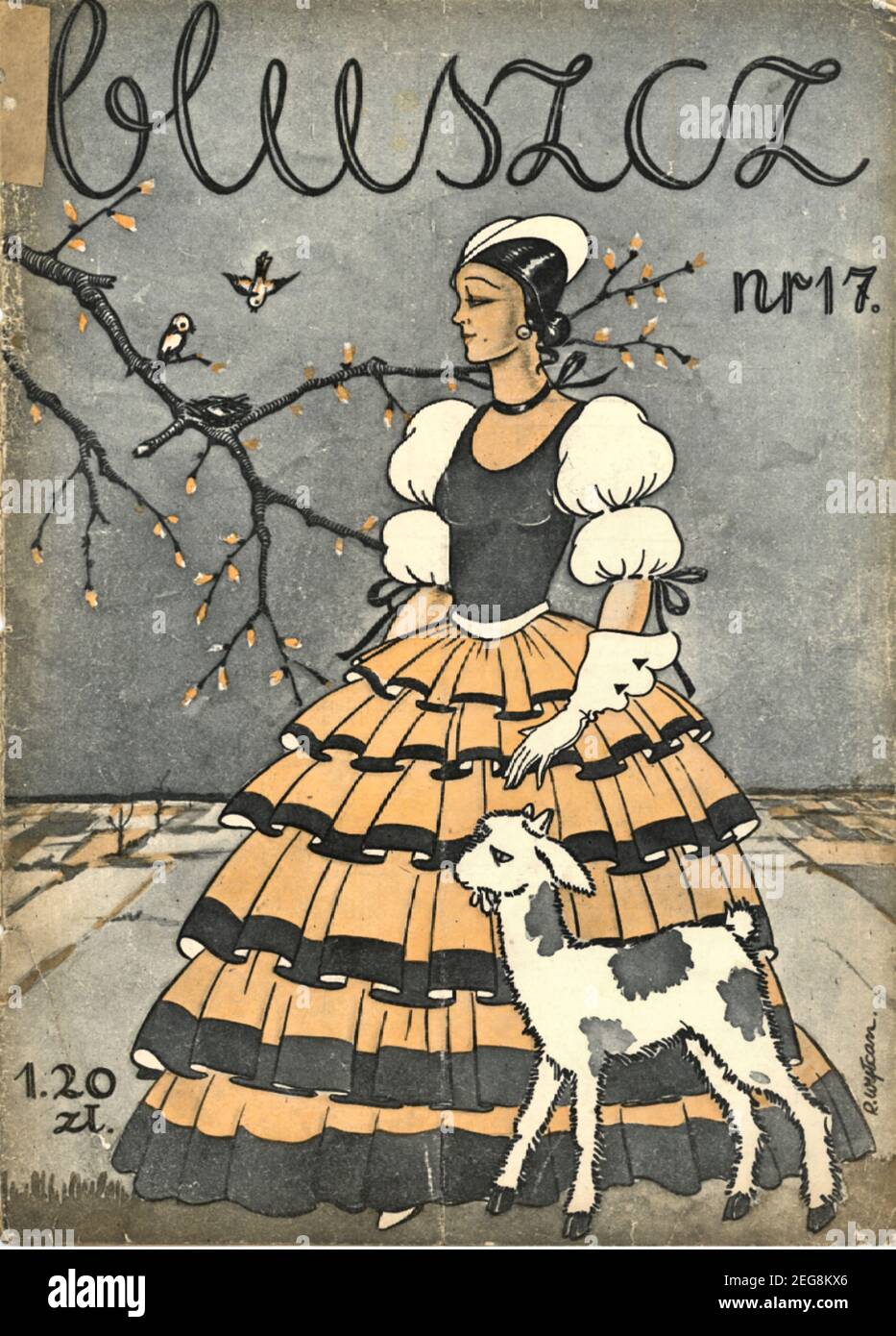 Okładka przedwojennego magynu dla kobiet Bluszcz 1933, lata 30te, couverture du magazine polonais d'avant-guerre pour femmes Bluszcz style art déco Banque D'Images