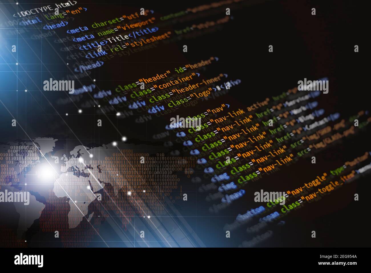 html front-end web développement du langage de programmation pour le codage de site web. mix media background Banque D'Images