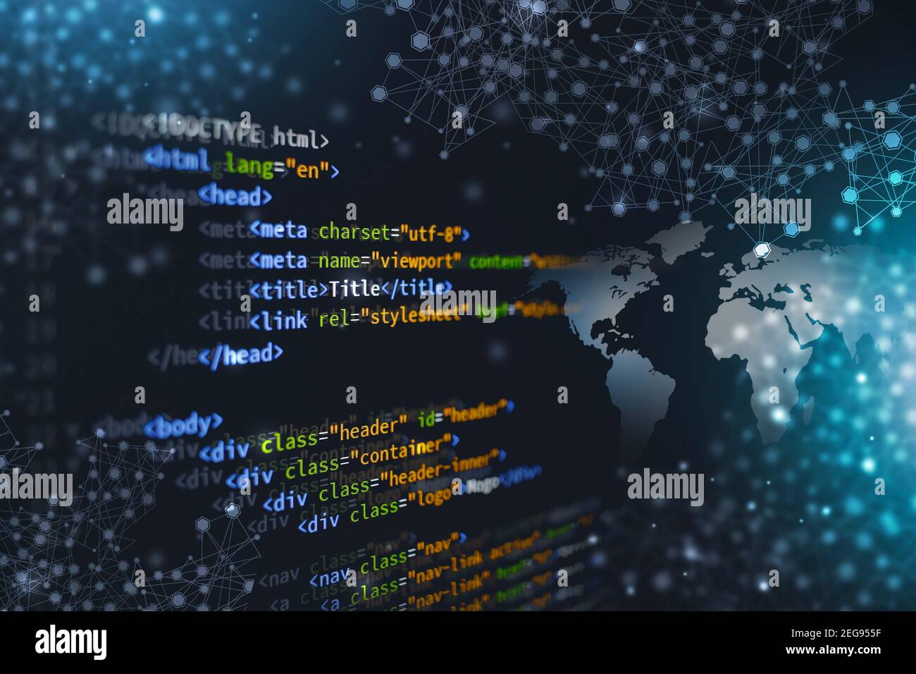 INFORMATIQUE programmation informatique codage langage développement web pour le contexte technologique du site web. Médias mixtes Banque D'Images