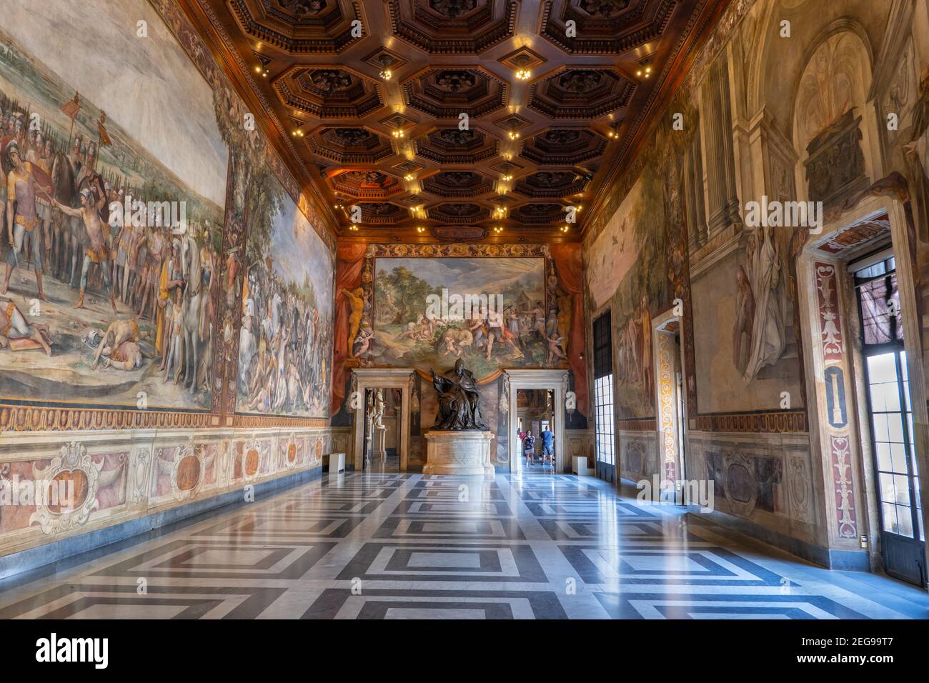 Salle des Horatii et Curiatii, intérieur des musées Capitolin (Musei Capitolini), Rome, Italie Banque D'Images