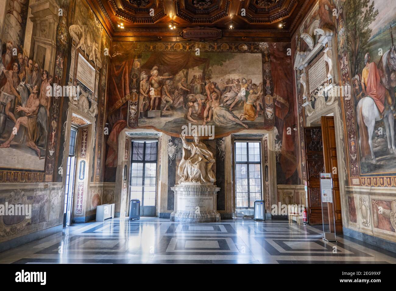 Salle des Horatii et Curiatii, intérieur des musées Capitolin (Musei Capitolini), Rome, Italie Banque D'Images