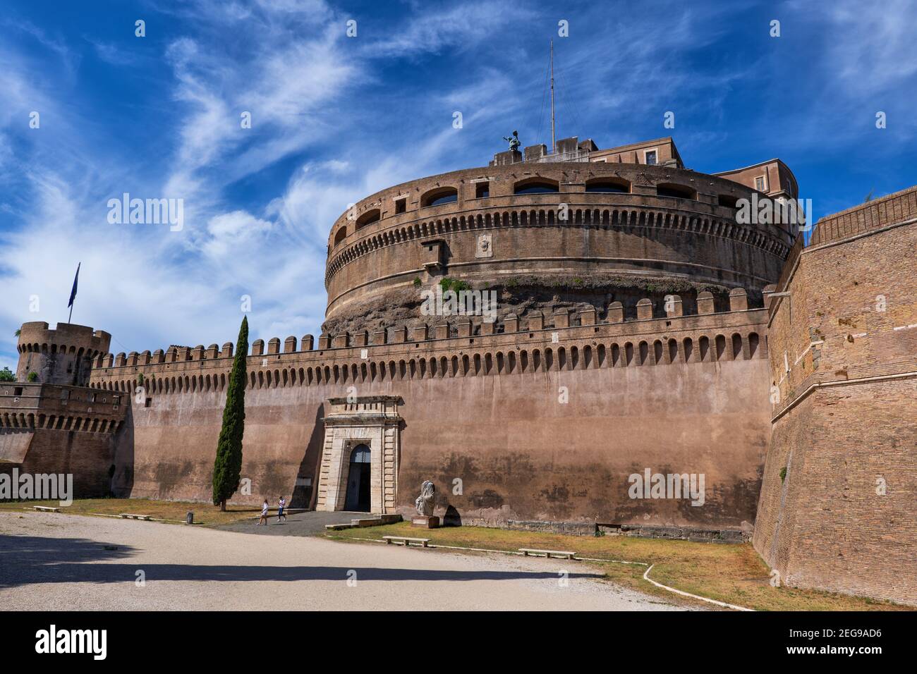 Castel Sant Angelo (Château du Saint Ange), ancien mausolée d'Hadrien (123 à 139 après J.-C.) dans la ville de Rome, Italie Banque D'Images