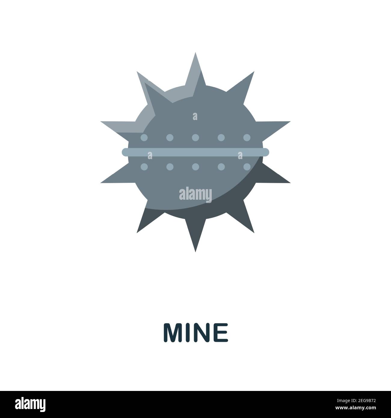 Icône mine plate. Élément simple de couleur de la collection d'armes. Icône Creative Mine pour la conception Web, les modèles, les infographies et bien plus encore Illustration de Vecteur