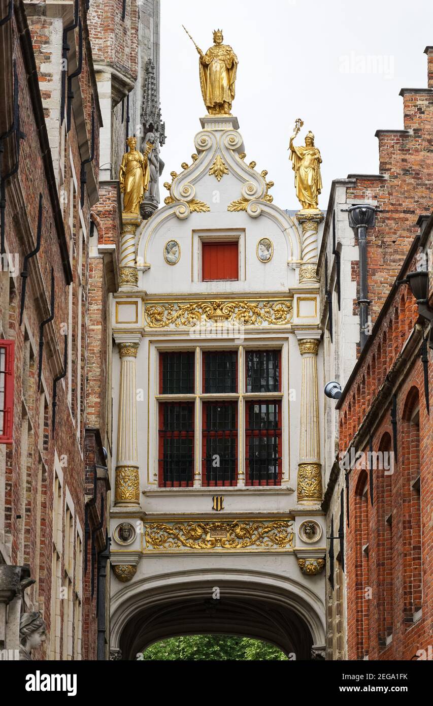 Ornements baroques du Palais de la liberté de Bruges, Brugse Vrije à Bruges, Belgique Banque D'Images