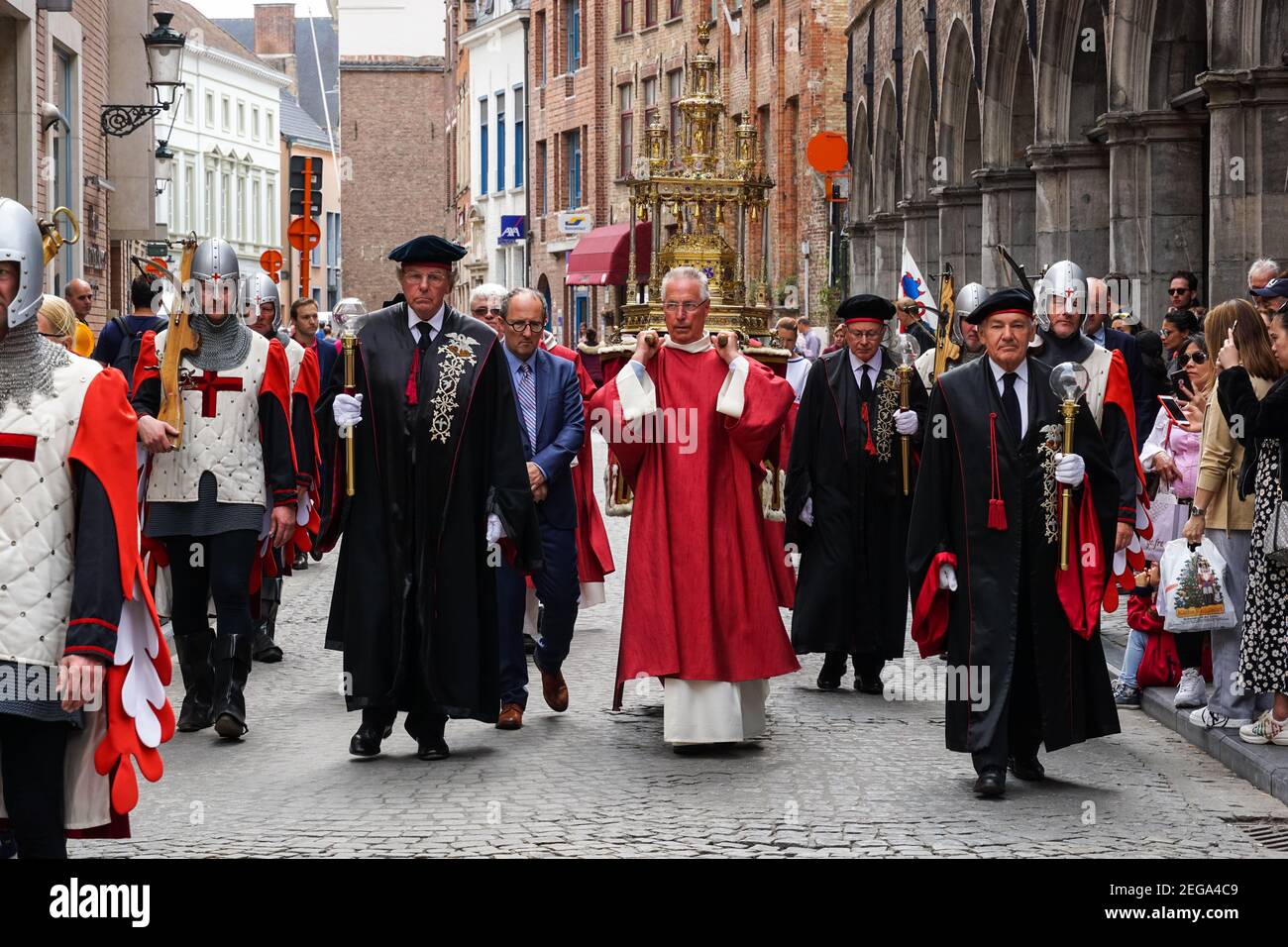 La procession annuelle du Saint-sang, Heilig Bloedprocessie, à Bruges, Belgique Banque D'Images