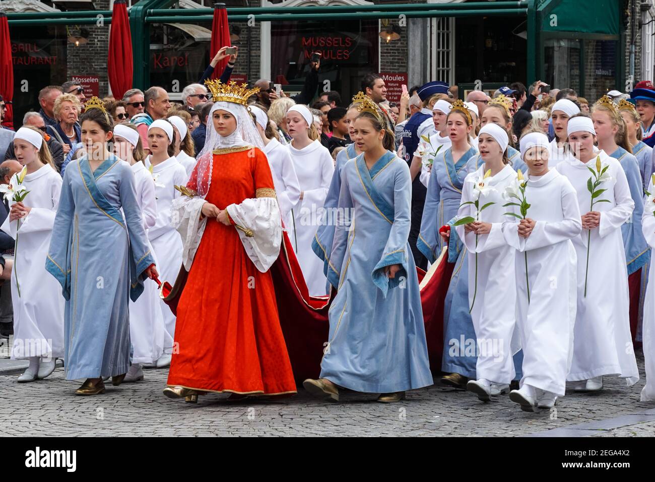 La procession annuelle du Saint-sang, Heilig Bloedprocessie, à Bruges, Belgique Banque D'Images