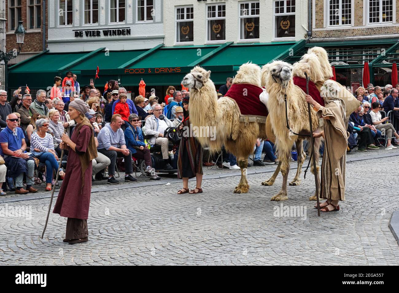 La procession annuelle du Saint-sang, Heilig Bloedprocessie, à Bruges, Belgique Banque D'Images