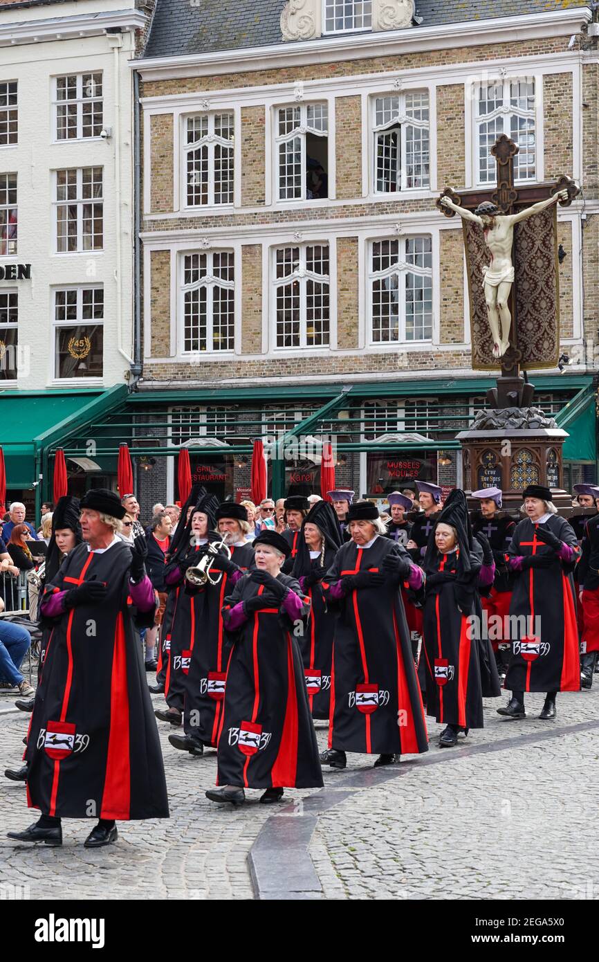 La procession annuelle du Saint-sang, Heilig Bloedprocessie, à Bruges, Belgique Banque D'Images