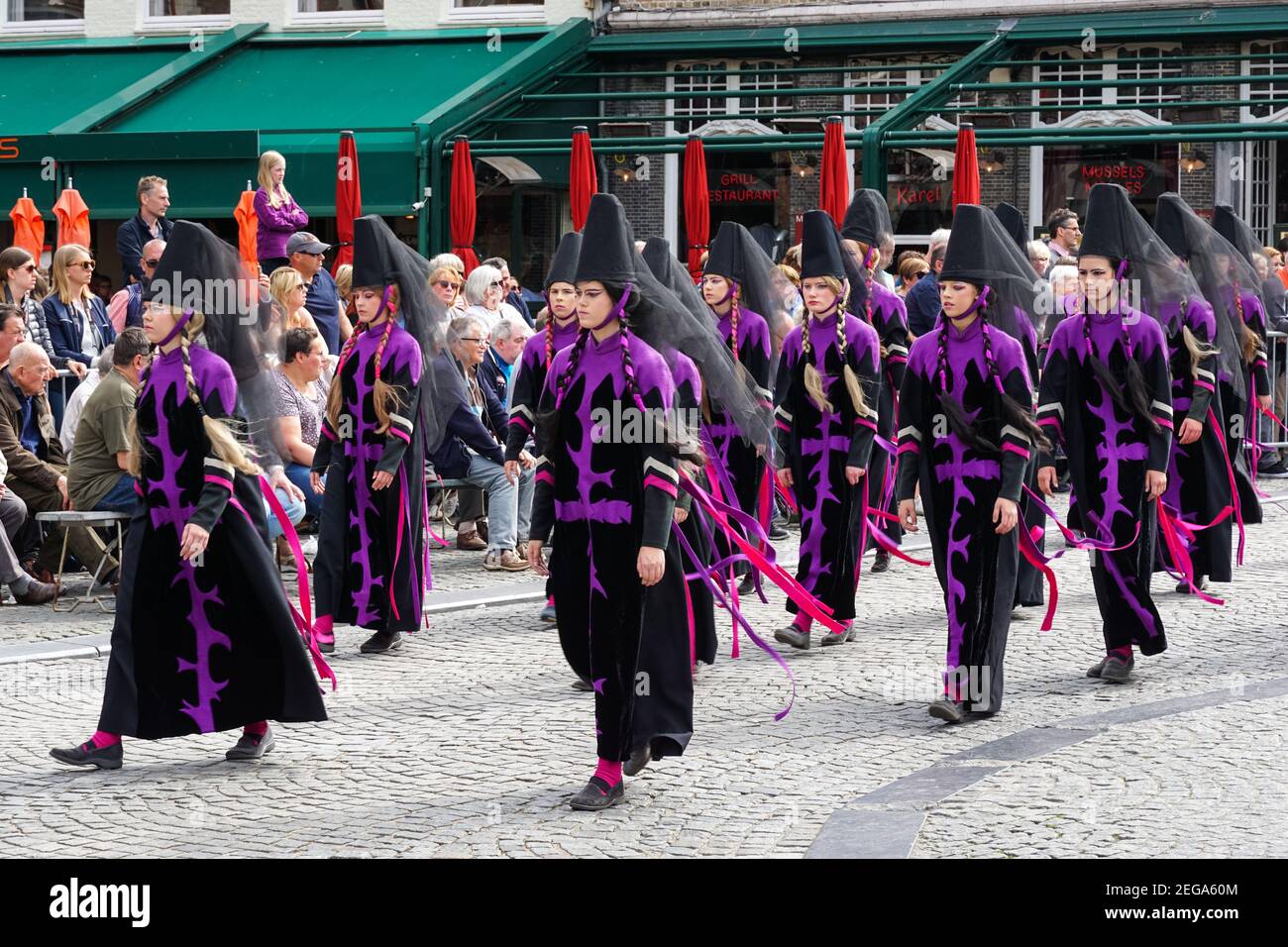 La procession annuelle du Saint-sang, Heilig Bloedprocessie, à Bruges, Belgique Banque D'Images