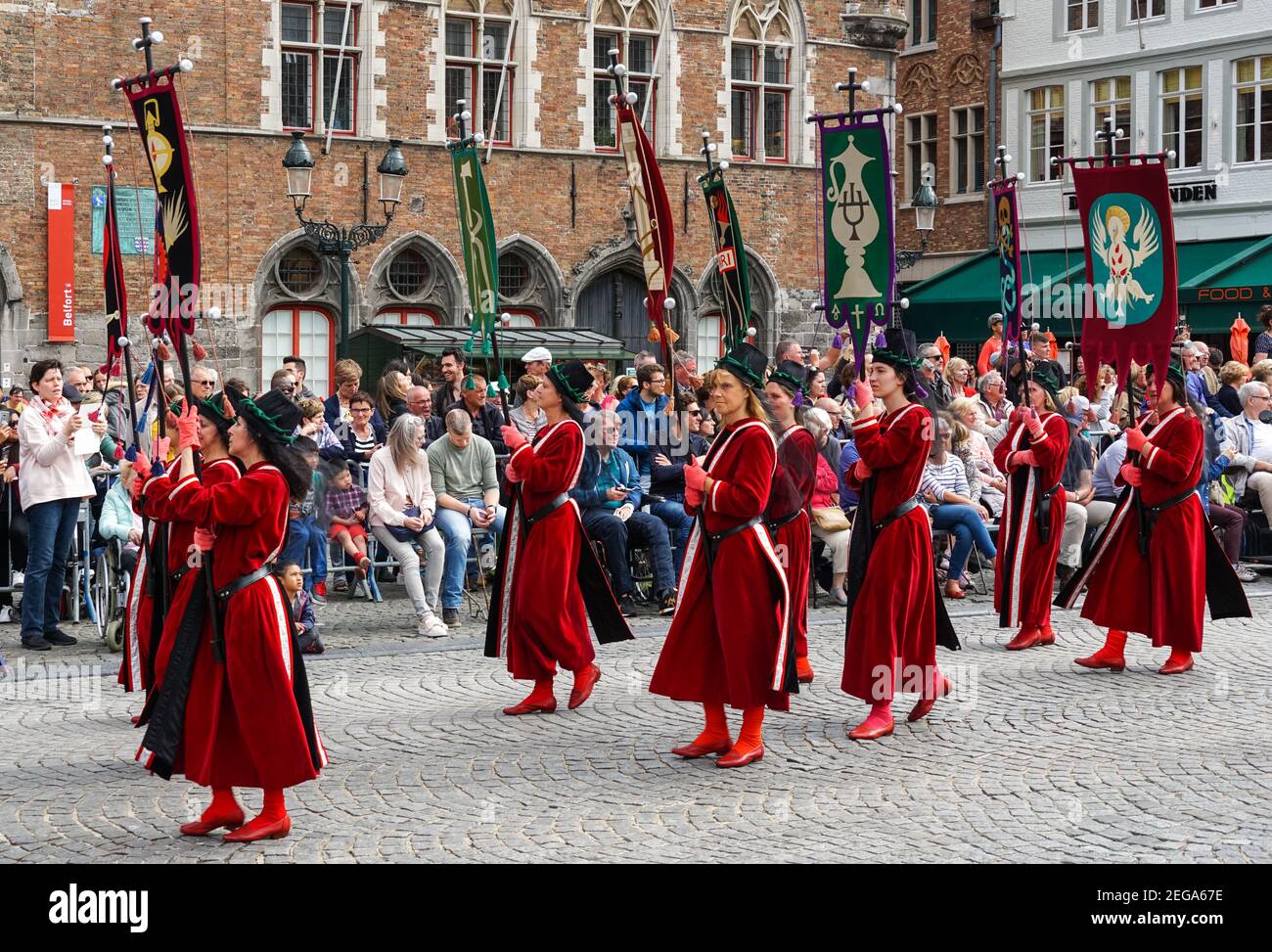 La procession annuelle du Saint-sang, Heilig Bloedprocessie, à Bruges, Belgique Banque D'Images
