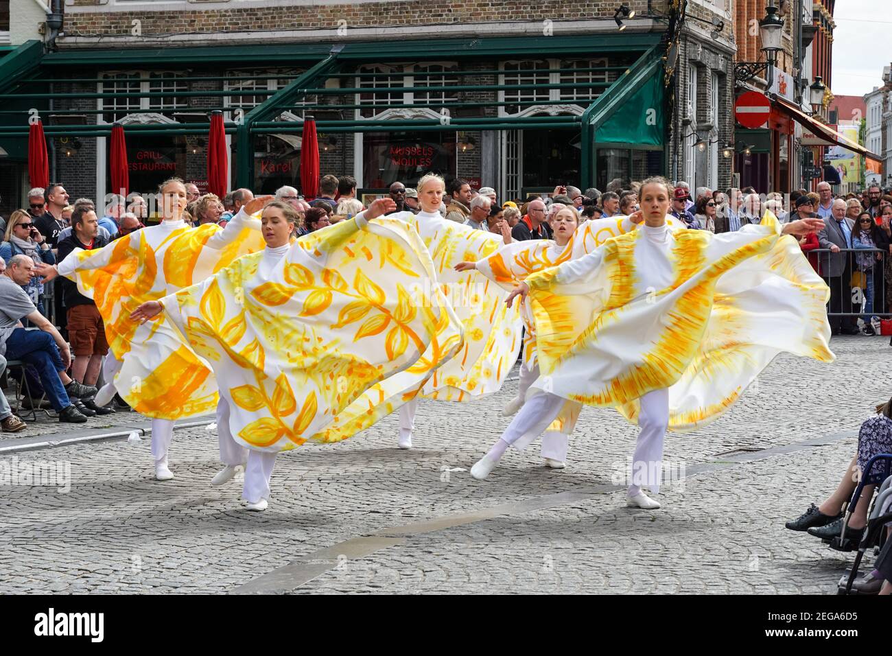 La procession annuelle du Saint-sang, Heilig Bloedprocessie, à Bruges, Belgique Banque D'Images