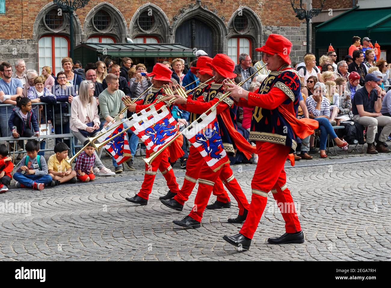 La procession annuelle du Saint-sang, Heilig Bloedprocessie, à Bruges, Belgique Banque D'Images