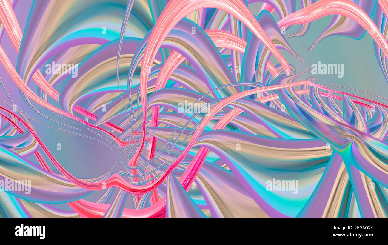 Arrière-plan abstrait pastel avec lignes et formes. image 3d Banque D'Images