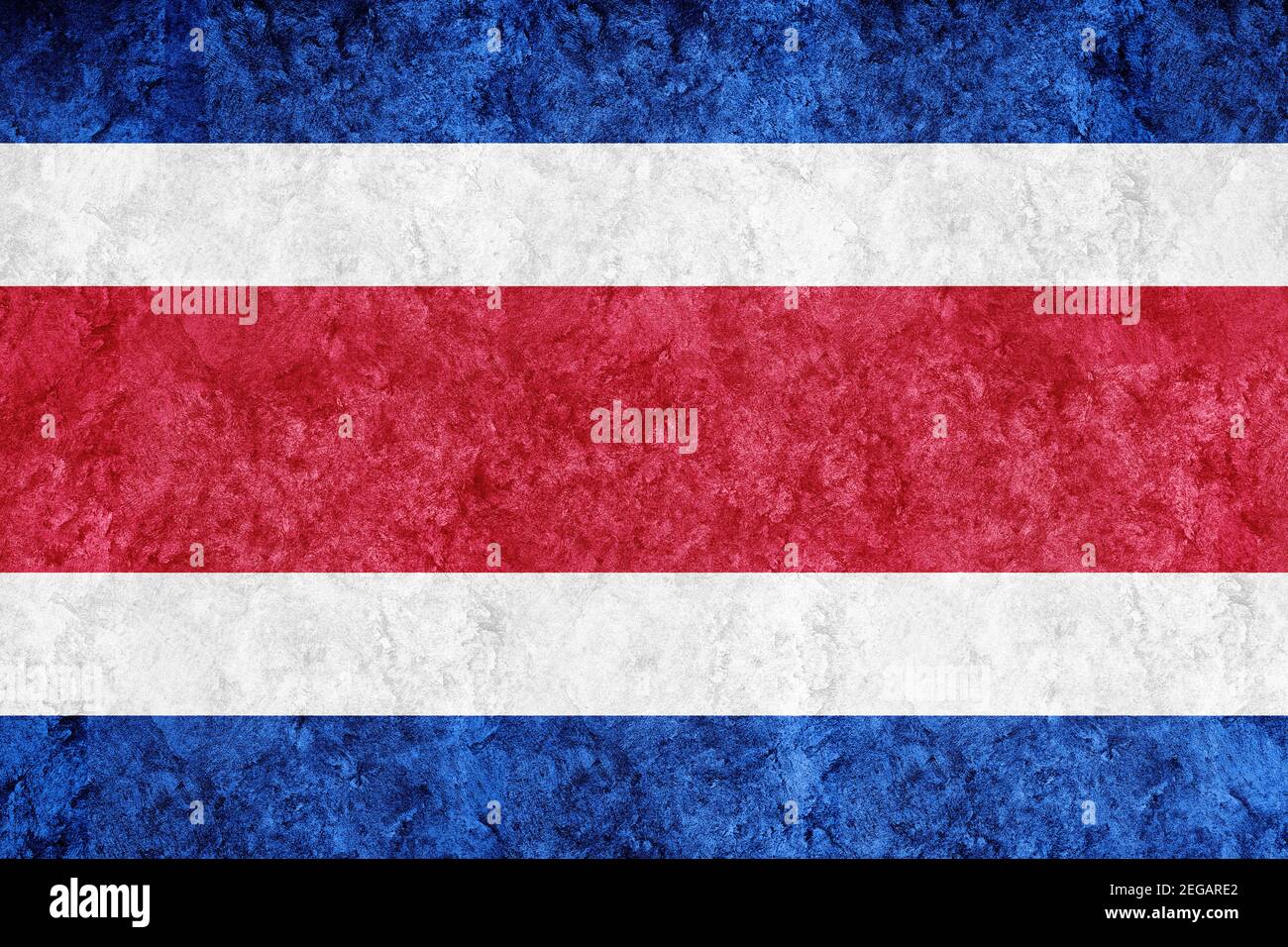 Drapeau du Costa Rica métallisé, drapeau texturé, drapeau grunge Banque D'Images