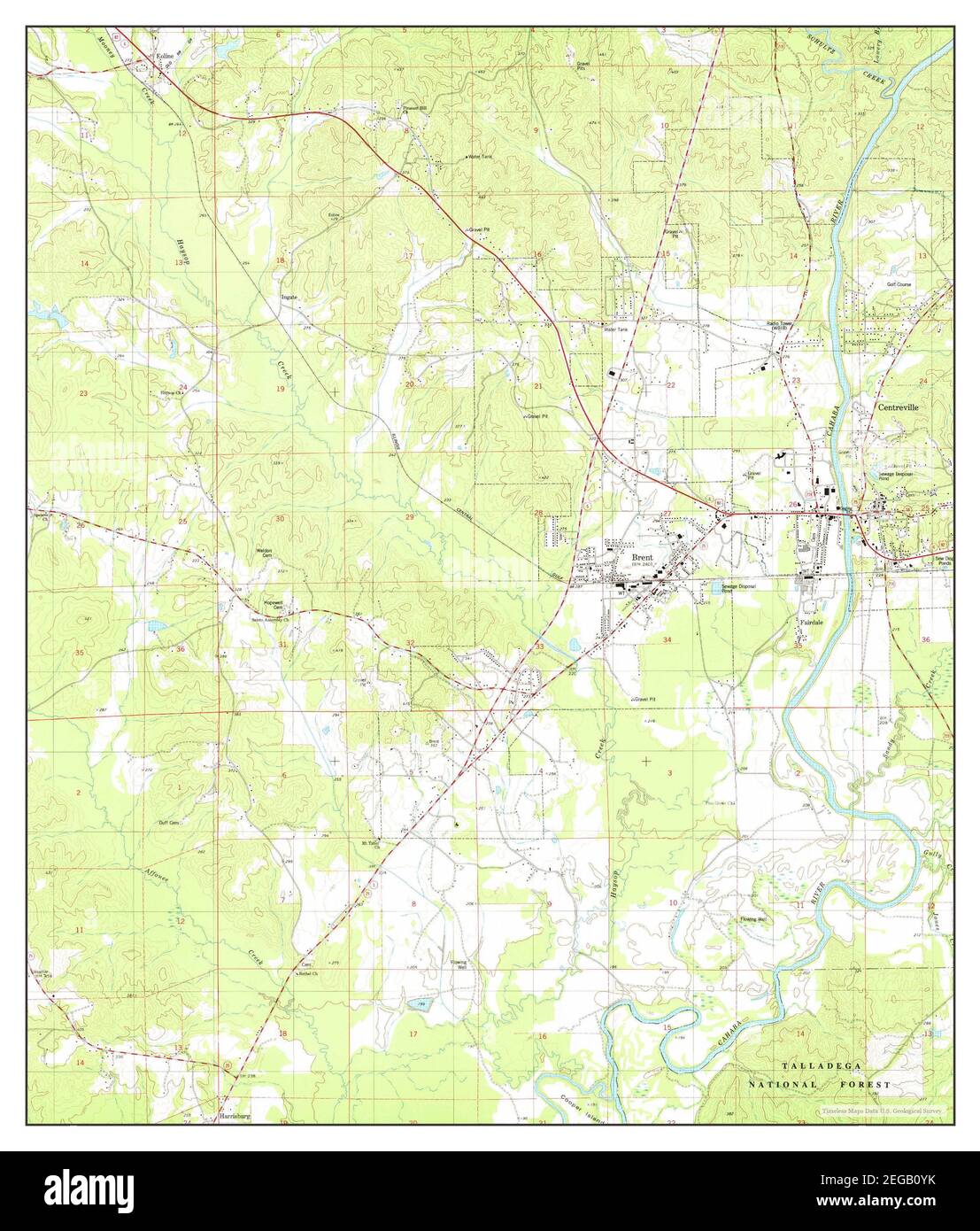 Centerville West, Alabama, carte 1980, 1:24000, États-Unis d'Amérique par Timeless Maps, données U.S. Geological Survey Banque D'Images