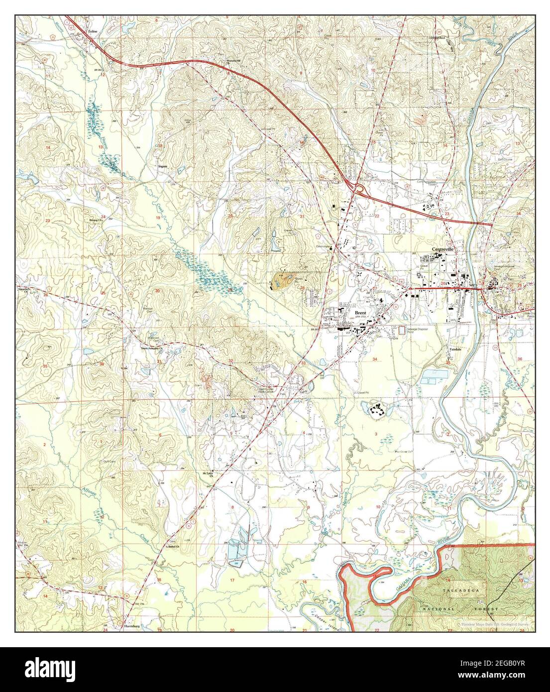Centerville West, Alabama, carte 2002, 1:24000, États-Unis d'Amérique par Timeless Maps, données U.S. Geological Survey Banque D'Images