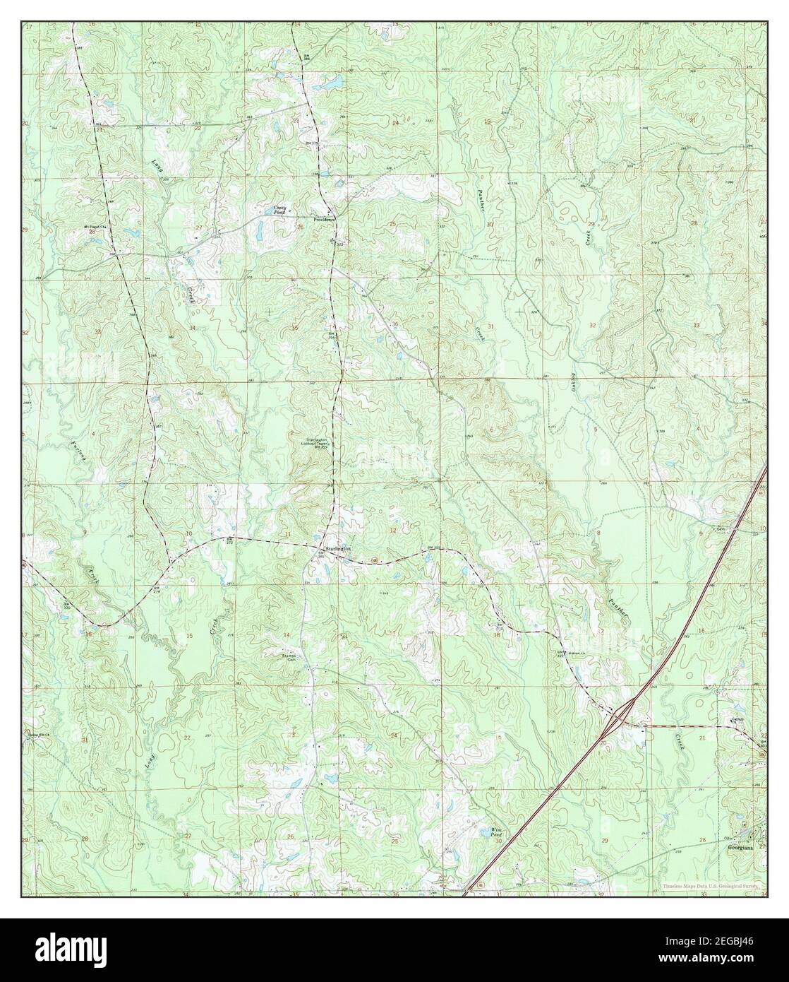 Georgiana West, Alabama, carte 1971, 1:24000, États-Unis d'Amérique par Timeless Maps, données U.S. Geological Survey Banque D'Images