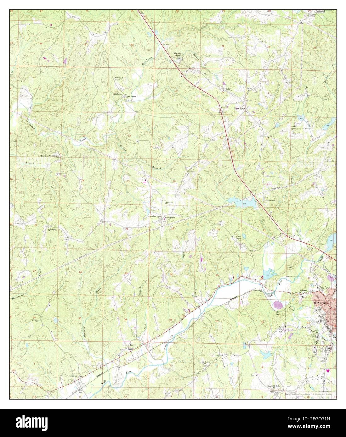 Roanoke West, Alabama, carte 1969, 1:24000, États-Unis d'Amérique par Timeless Maps, données U.S. Geological Survey Banque D'Images