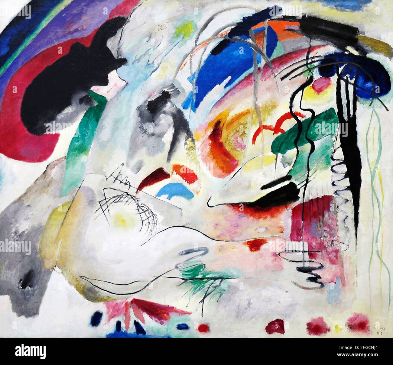 Peinture Kandinsky. 'Improvisation' par Wassily Kandinsky (1866-1944), huile sur toile, 1913 Banque D'Images Peinture Kandinsky. 'Improvisation' par Wassily Kandinsky (1866-1944), huile sur toile, 1913 Banque D'Images