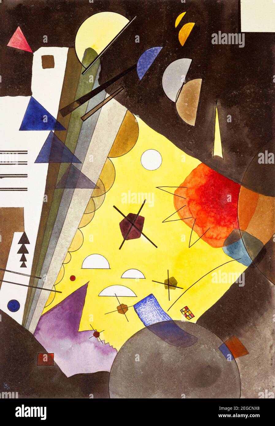 Peinture Kandinsky. 'Spannung nach oben' (tension en hauteur) par Wassily Kandinsky (1866-1944), graphite, encre et aquarelle sur papier, 1924 Banque D'Images