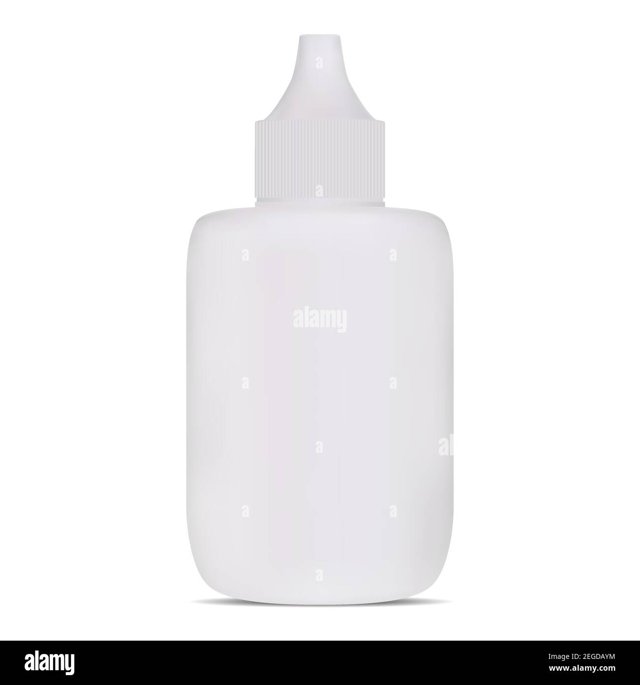 Flacon compte-gouttes nasal. Maquette de contenant de médicament pour gouttes oculaires. Modèle de tube de distribution d'aérosol à nez en plastique. Illustration vierge en plastique pour solution médicale. REA Illustration de Vecteur