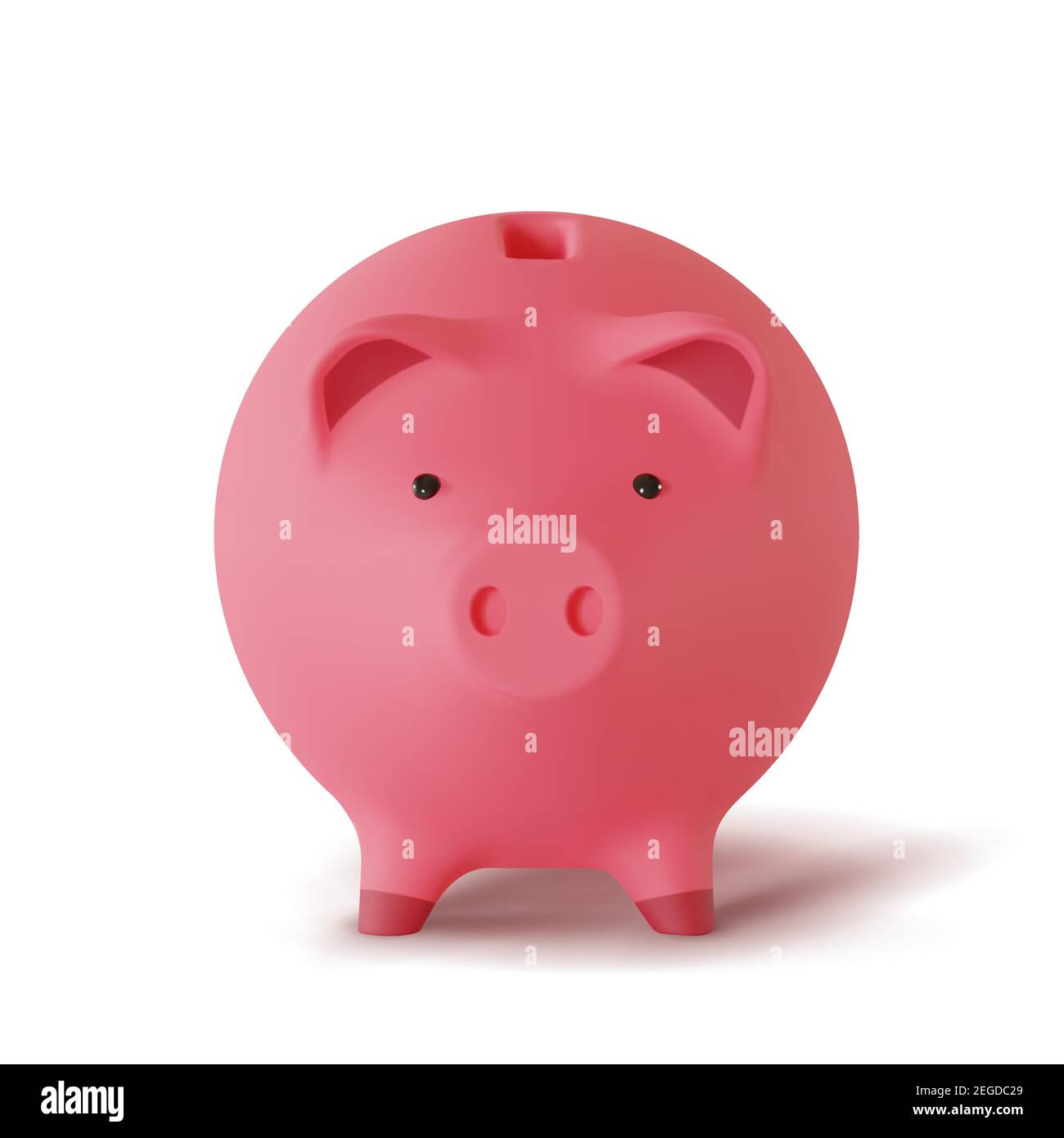 moneybox 3d réaliste sous forme de cochon isolé sur fond blanc, vecteur Illustration de Vecteur