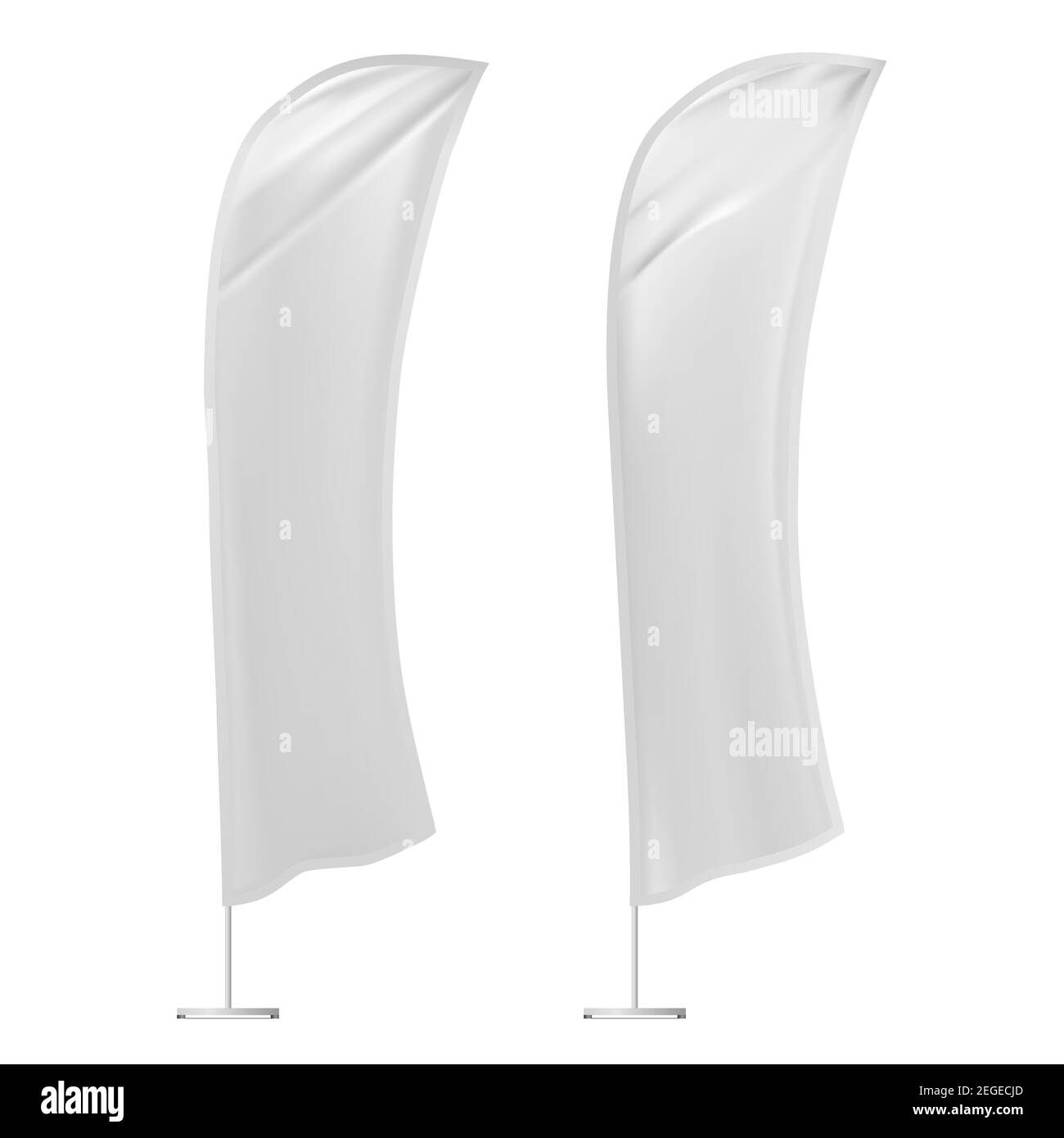 Maquette de bannière drapeau de plumes. Support de promotion publicitaire vierge pour l'affichage de la marque. Modèle vertical de poster publicitaire blanc. Coupe-vent Expo fr Illustration de Vecteur