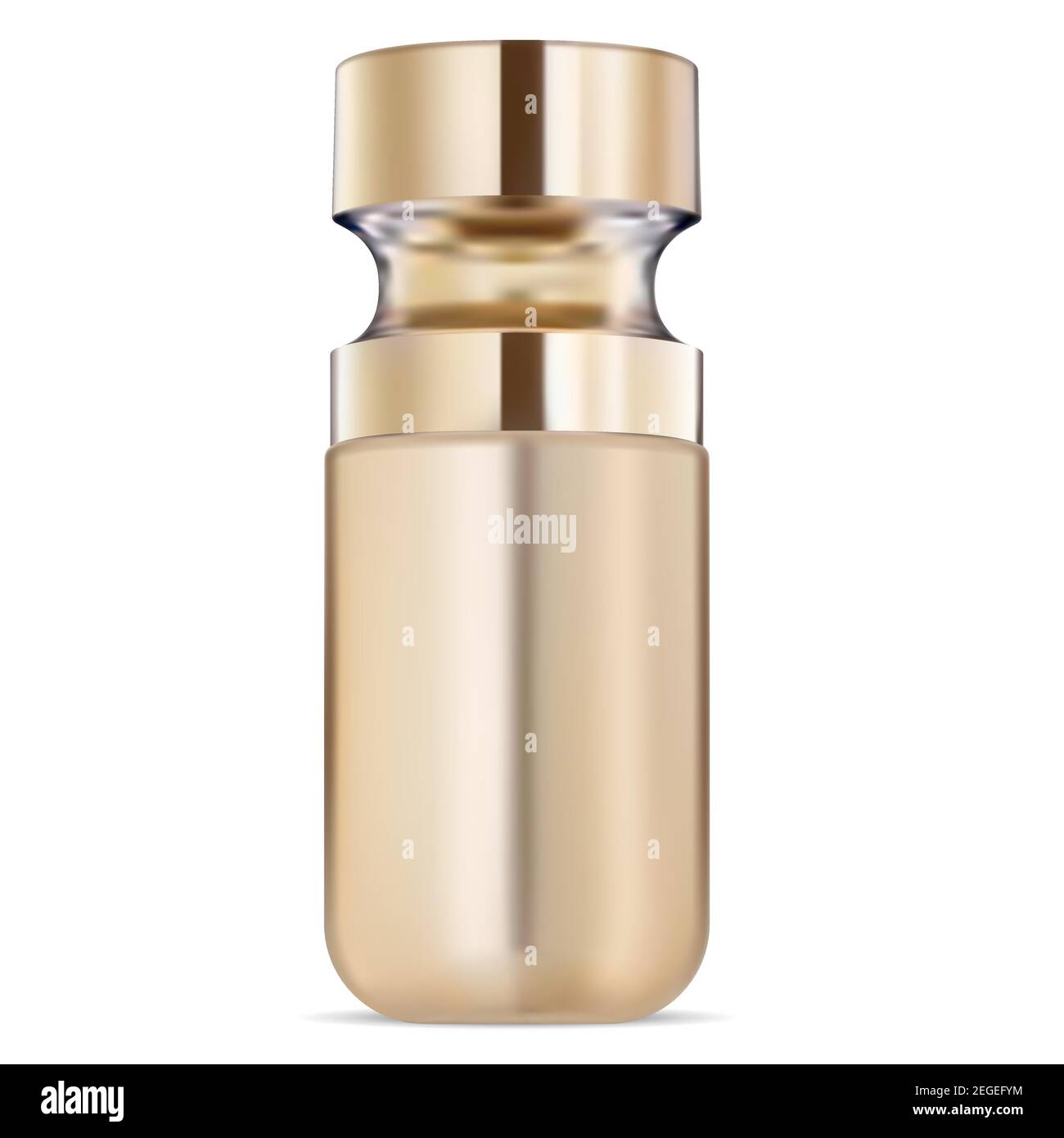 Modèle or pour bouteille de maquillage de sérum de qualité supérieure. Conception du flacon de produit d'huile aromatique liquide. Soin hydratant au collagène pour la peau du visage. Anti vieillissement enzyme q10 esse Illustration de Vecteur