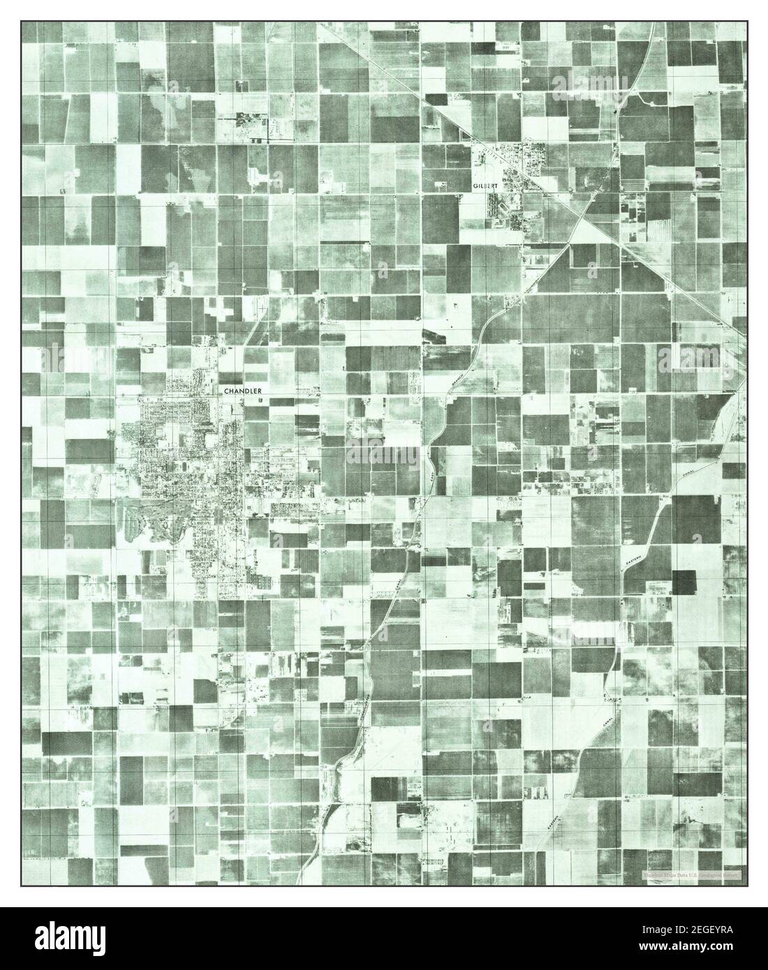 Chandler, Arizona, carte 1971, 1:24000, États-Unis d'Amérique par Timeless Maps, données U.S. Geological Survey Banque D'Images