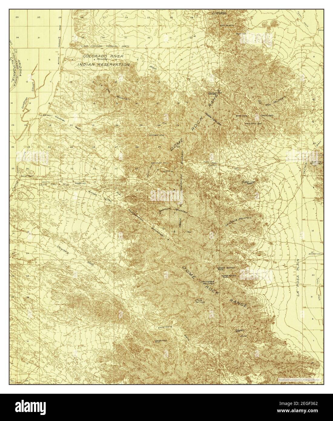 Dome Rock Mountains, Arizona, carte 1933, 1:48000, États-Unis d'Amérique par Timeless Maps, données U.S. Geological Survey Banque D'Images