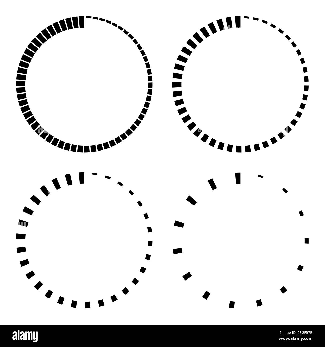 Placez des bandes autour du compte à rebours du logo du cercle, de l'icône circulaire vectorielle avec des bandes autour du périmètre, de l'indicateur de temps Illustration de Vecteur